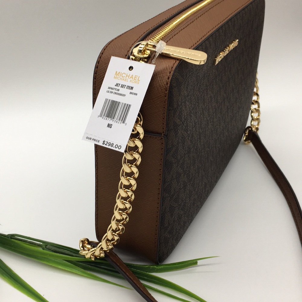 MICHAEL KORS LG EW CROSSBODY Bag Brown - Picture 3 of 8